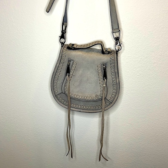 grey suede purse